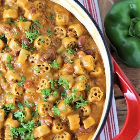 One Pot Chili Mac and Cheese