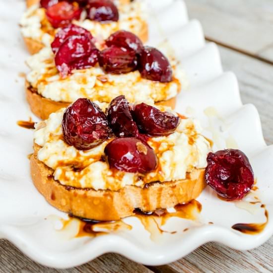 Honey Roasted Cherry Ricotta Toast