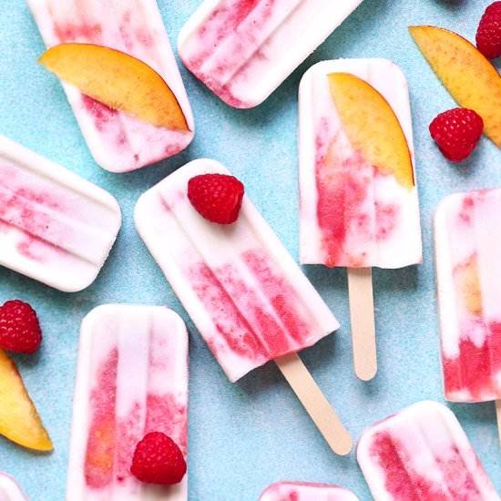 Coconut Raspberry Nectarine Popsicle