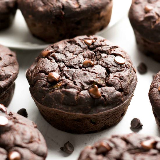 Double Chocolate Zucchini Muffins