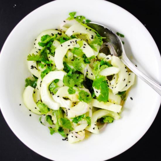 Ginger-garlic cucumber salad