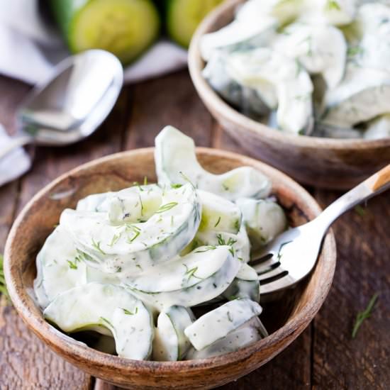 Light Creamy Cucumber Salad
