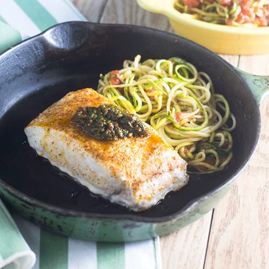 Sun Dried Tomato Pesto Sea Bass