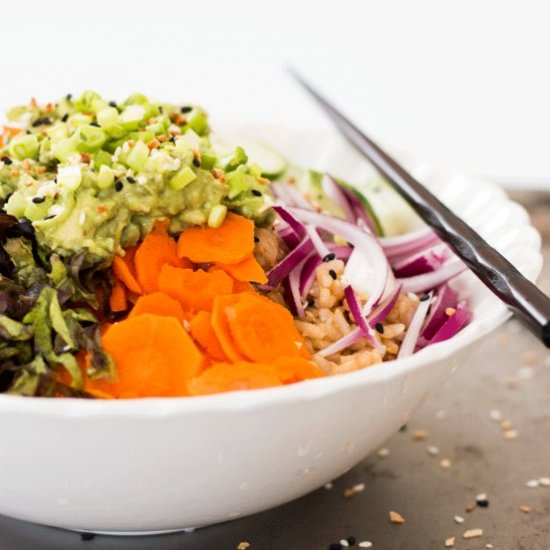 Brown Rice Sesame Vegetable Bowl