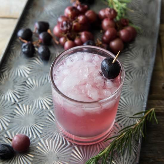 Roasted Grape Rosemary Cocktail