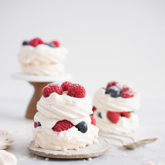 Mixed Berry Meringue Stacks