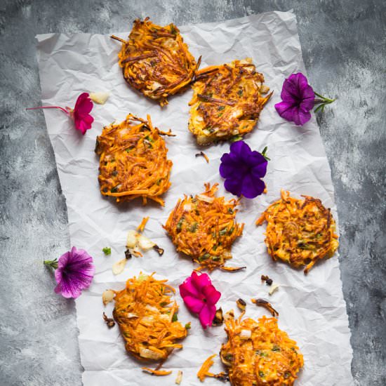 Sweet potato scallion fritters