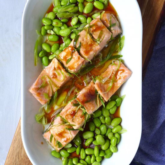 Chinese steamed salmon