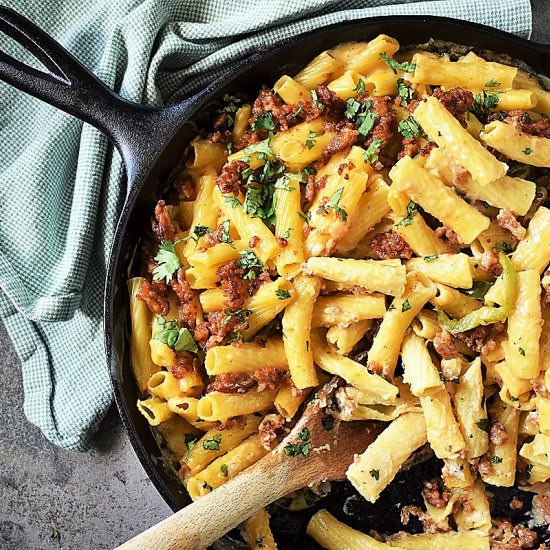 Baked Ziti with Sausage and Peppers