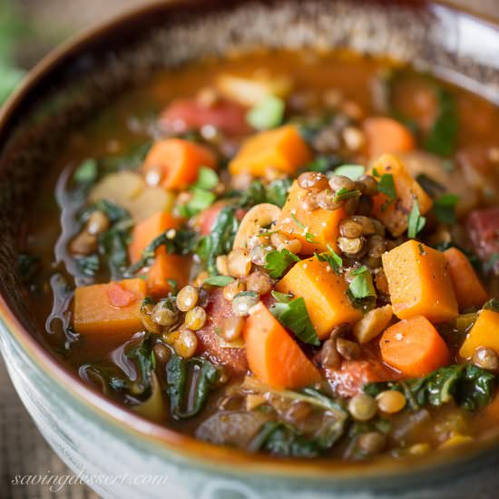 Vegetable Soup w/Lentils & Greens