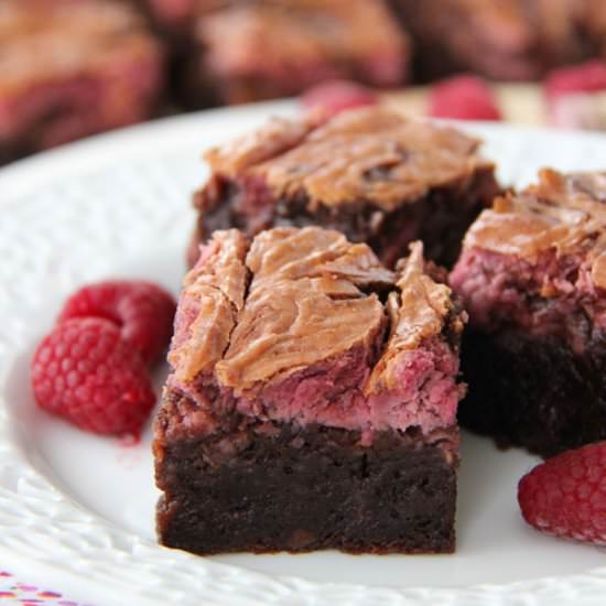 Raspberry Cheesecake Swirl Brownies