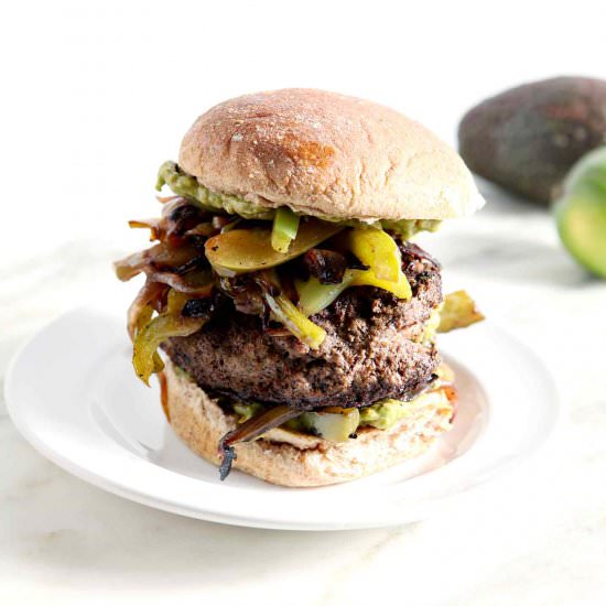 Guacamole-Stuffed Fajita Burgers