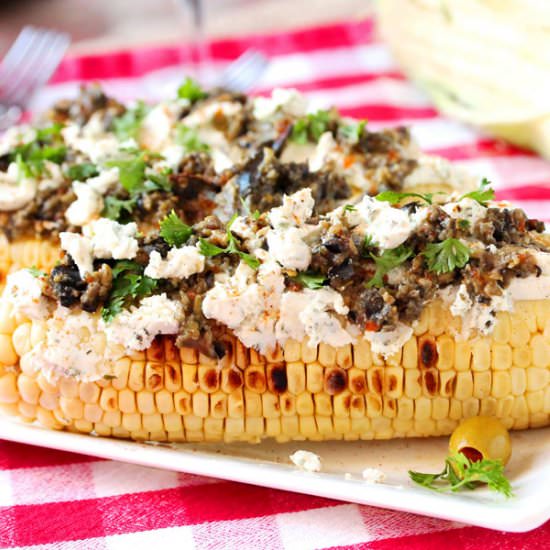 Grilled Corn with Goat Cheese