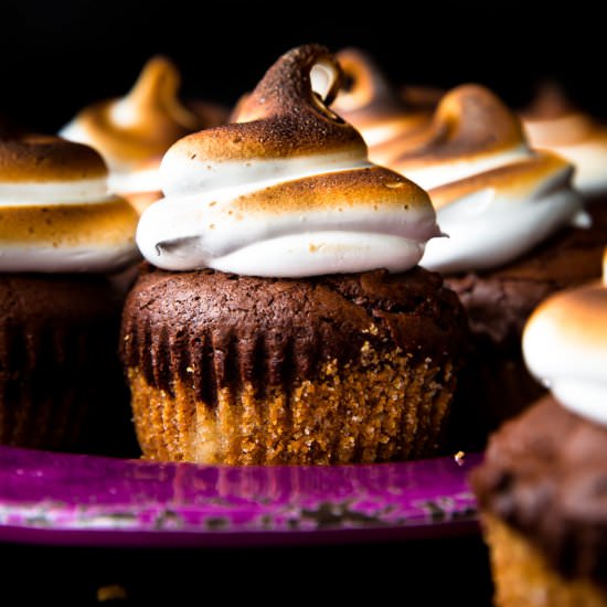 S’mores Brownie Cupcakes