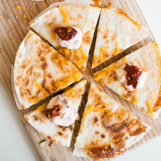 Mushroom and Zucchini Quesadillas