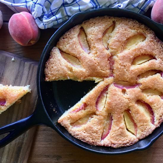 peach sour cream skillet cake