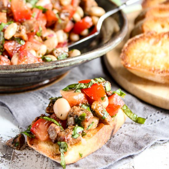 Sausage & White Bean Bruschetta