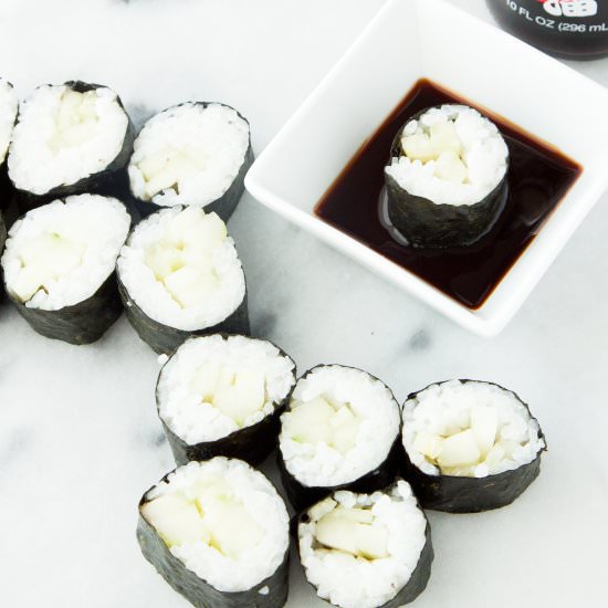 Homemade Kappa Maki–Cucumber Sushi