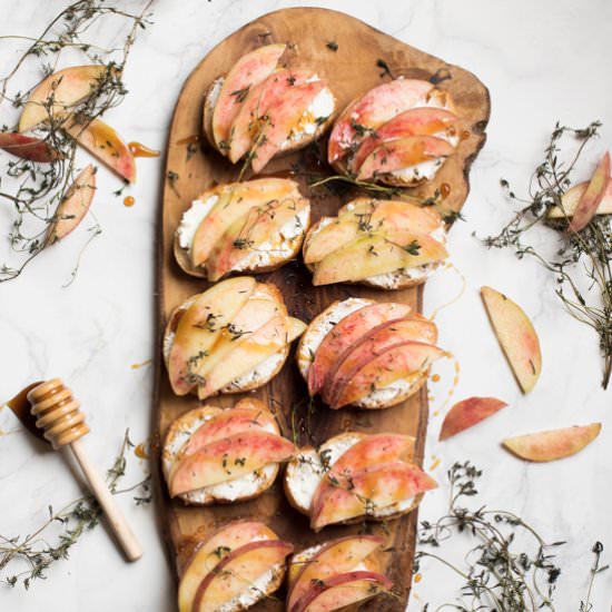 Peach Goat Cheese Crostini