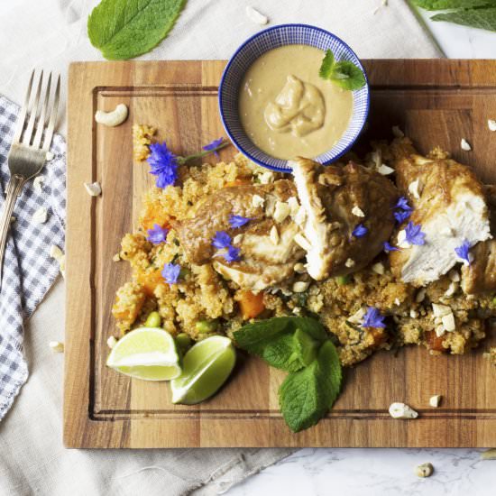 Chicken Satay with Quinoa Salad