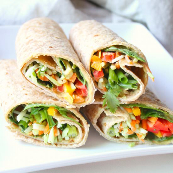Veggie Thai Wraps with Peanut Sauce