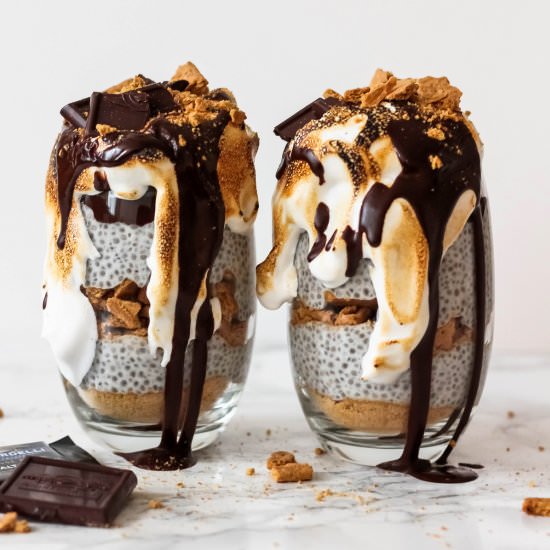 S’mores Chia Pudding Parfaits