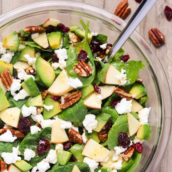 Apple Avocado Spinach Salad