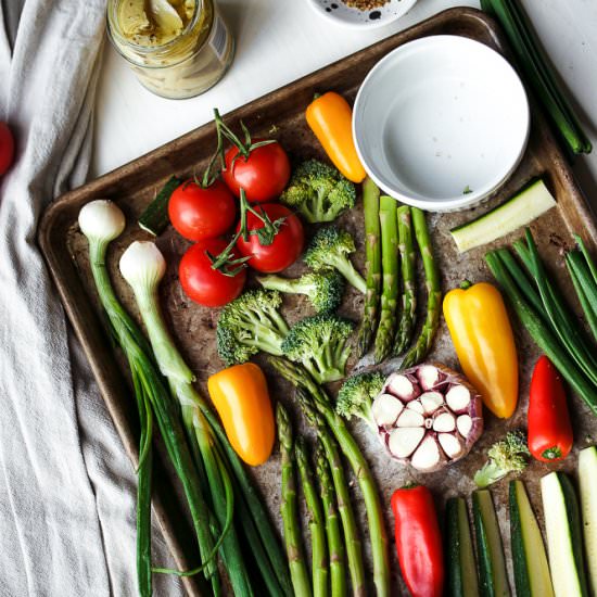Roasted Veggies & Baked Feta Spread