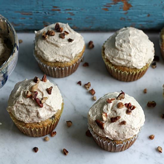 Banana Cupcakes with Brown Sugar Icing