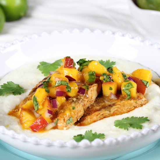 Chili Lime Salmon With Mango Peach
