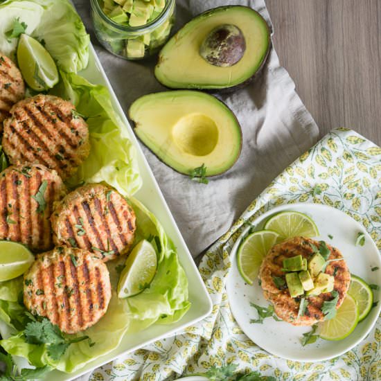 Cilantro Lime Salmon Burgers