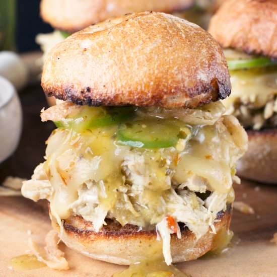 Hatch Green Chile Chicken Sliders