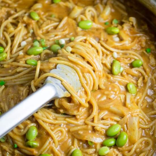 One Pot Spicy Almond Butter Noodles
