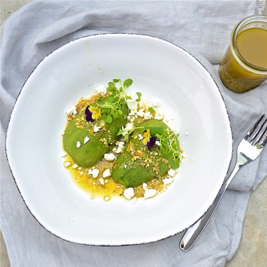 Avocado with Dukkah Vinaigrette