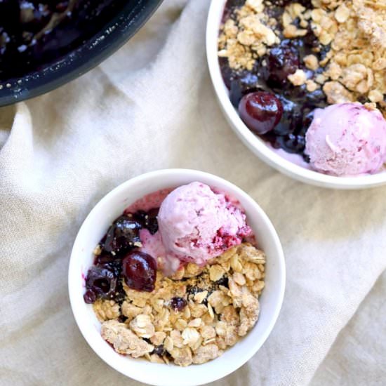 Cherry Blueberry Crisp – No Bake