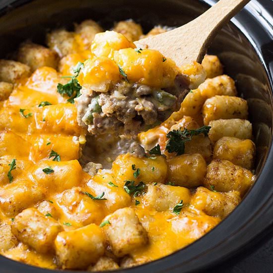 Bacon Cheeseburger Tater Tot Dish
