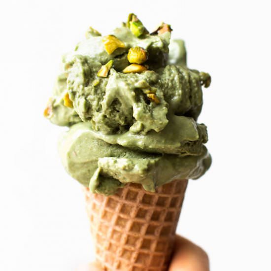 No-Churn Vegan Pistachio Ice Cream