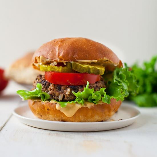 Mushroom Black Bean Veggie Burger