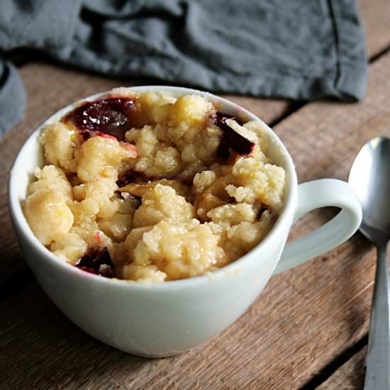 Plum Crumble Mug Cake