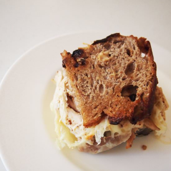 Raisin Bread Chicken Grilled Cheese