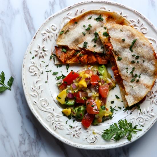 Sriracha Salmon Quesadillas