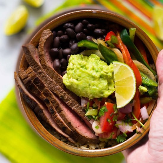 Steak Fajita Rice Bowl