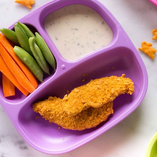 Cheddar Crusted Baked Chicken Strip
