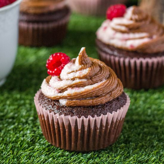 Chocolate Raspberry Swirl Cupcakes