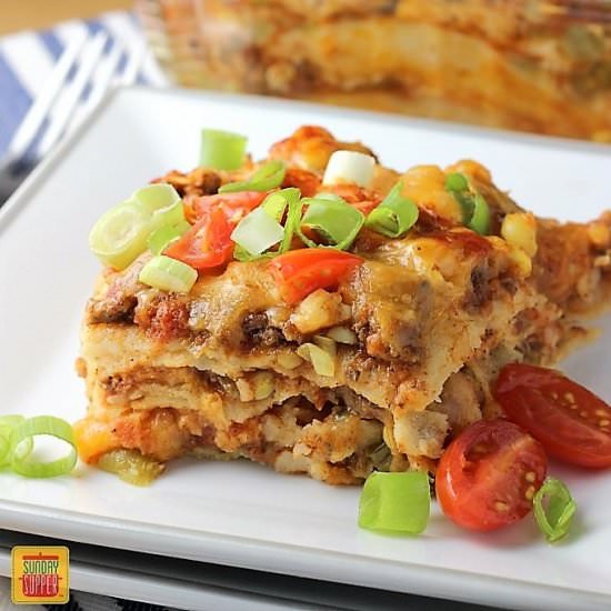 Mexican Lasagna with Corn Tortillas