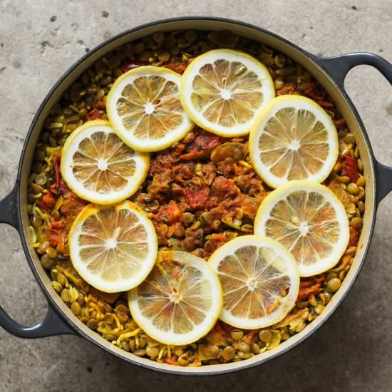Piquant Lentils and Rice