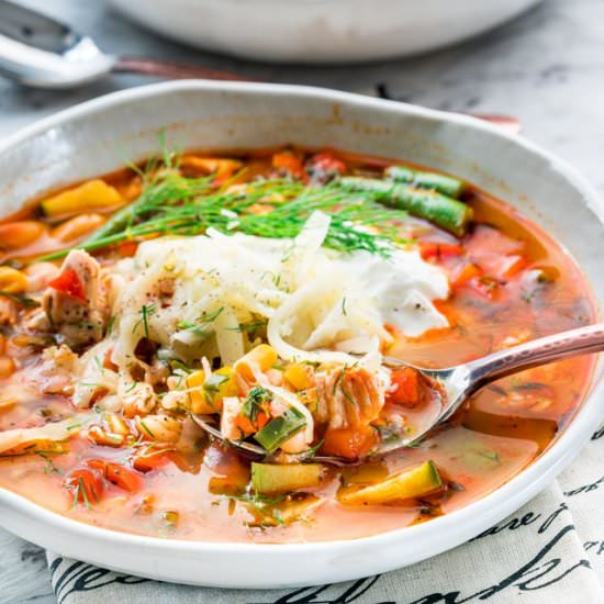 Summer Chicken Vegetable Soup