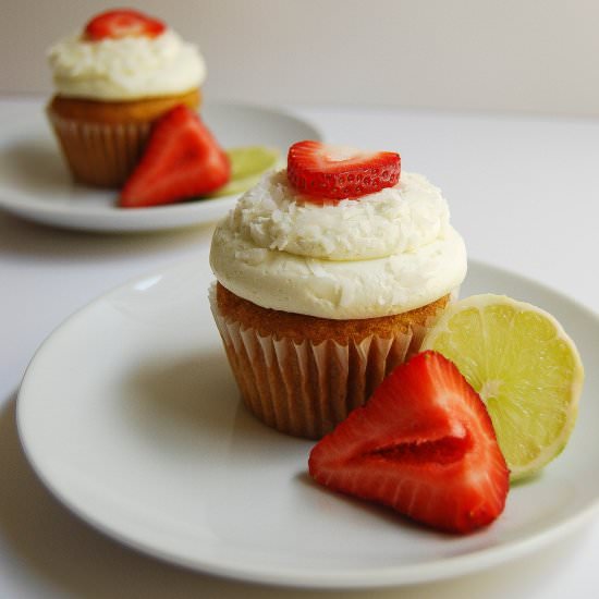Strawberry Coconut Lime Cupcakes