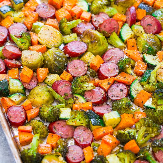 Sheet Pan Turkey Sausage & Veggies