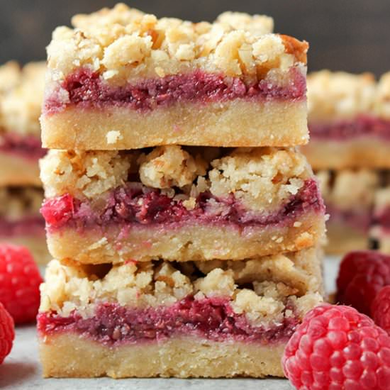 Paleo Raspberry Crumb Bars